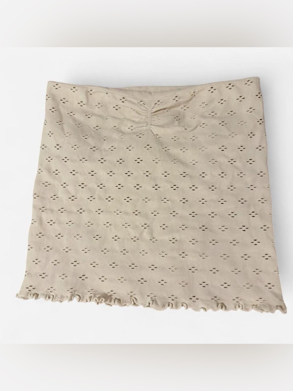 Cream eyelet tube top